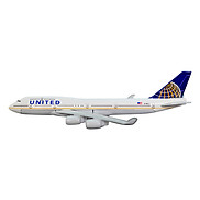 Mô Hình Máy Bay Trưng Bày Boeing 747 United Airlines Everfly