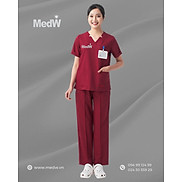 MedW Diana Scrubs Y Tế Red Burgundy Nữ Đỏ Rượu Vang Trang Phục Y Tế Bác Sĩ