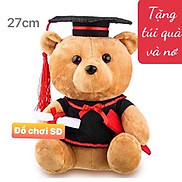 THÚ BÔNG GẤU TỐT NGHIỆP TRUNG 27cm - tặng túi gói quà và nơ