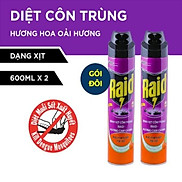 Combo 2 RAID Bình xịt côn trùng Hương Cam Chanh 600ml bình