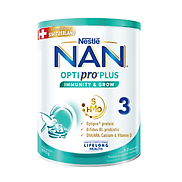 Sữa Bột Nestlé NAN OPTIPRO PLUS 3 800g lon với 5HMO - Hỗ trợ Tiêu Hóa