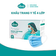 Hộp 50 Chiếc Khẩu Trang Y Tế 4 Lớp NIVA - Giao màu ngẫu nhiên