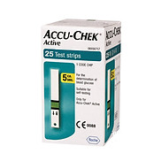 Hộp 25 que thử đường huyết Accu-Chek Active, NK chính ngạch, tem niêm phong