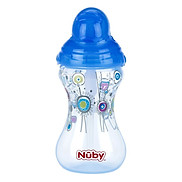 Bình Uống Nước Ống Hút Silicone Nuby 10241 300ml - Xanh