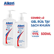Combo 2 gel rửa tay khô Sạch khuẩn Aiken 500ml chai Dạng vòi