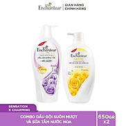 Combo Dầu gội dưỡng tóc suôn mượt Keratin Sensation 650g và Sữa tắm hương