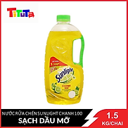 Nước rửa chén Sunlight Chanh 100 sạch dầu mỡ Chai 1.5kg