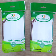 COMBO 2 GÓI KHẨU TRANG MERIDAY TRẮNG 3 LỚP GÓI 10 CÁI