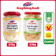 Combo 1 Hũ Cà Pháo Ngâm Chua Ngọt 370g + 1 Hũ Tỏi Ngâm Chua Ngọt 370g Sông