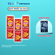 Combo 3 Lay s Stax Khoai Tây Miếng Vị Mực Sốt Cay 100gr