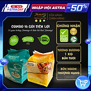 Combo 8 gói bún gạo Jimmy túi 250 gram + 8 gói bún bò Huế Jimmy túi 250