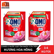 Combo 2 Nước Giặt Omo Matic Cửa Trên Hương Hoa Hồng Ecuador Túi 3,6kg