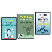 Tranh ghép bộ 3 treo tường hiện đại,tranh slogan tạo động lực