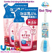 Combo Tiết Kiệm Unmei - Bộ 2 Túi Nước Rửa Bình Sữa Arau Baby 450ml tặng 1