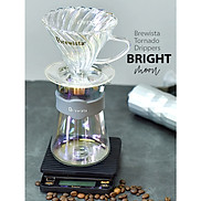 Bộ phễu V60 pha cà phê pour over thủy tinh Brewista Tornado Dripper &