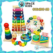 Đồ chơi gỗ Montessori Combo 6 món đồ chơi cho bé tư duy