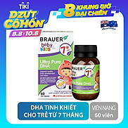 Viên mềm bổ sung DHA tinh khiết Brauer Baby & Kids Ultra Pure DHA cho trẻ