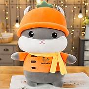 Gấu bông chuột hamster đội mũ trái cây, gấu bông cao cấp sang trọng