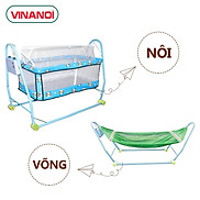 Combo Nôi võng tự động Vinanoi NV20 khung thép sức đưa 20kg và Địu em bé