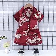 Bộ pijama chất lụa thái cho bé gái mẫu hoa lá