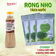 Combo Rong nho kèm sốt mè chai 180 ml Rong nho tách nước phúc khang 100G