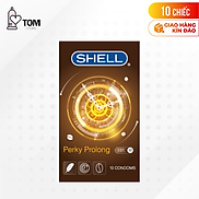 Hộp 10 cái Bao cao su Shell Perky Prolong kéo dài thời gian, hương cà phê