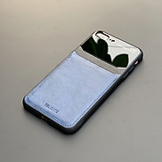 Ốp lưng da kính cao cấp dành cho iPhone 7 Plus iPhone 8 Plus - Màu xanh