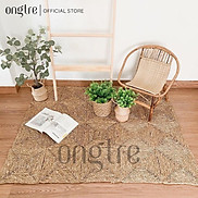 Thảm trải sàn ONGTRE decor ô vuông 30x30cm bằng cói hình chữ nhật