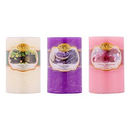 Set 3 Nến Thơm Trụ Tròn D5H8 Miss Candle FtraMart NQMD5H8 5 x 8 cm - Tím -