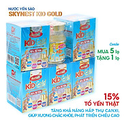 Combo lốc 5 Lọ Nước yến sào SkyNest Kid Gold 15% Tổ Yến cho trẻ nhỏ TẶNG 1