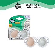 Ty Ngậm Dạ Quang Cho Bé Tommee Tippee 0-6 Tháng Vỉ Đôi - Night Time Mưa Xám