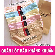 Quần lót bầu cotton, quần lót bà bầu cạp chéo túi zip, MLEESHOP