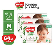 Combo 3 Tã Bỉm dán Huggies Platinum NatureMade M64 L54 XXL44