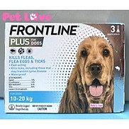 Frontline Plus nhỏ gáy diệt ve rận, bọ chét chó 10 - 20kg, 1 hộp x 3 tuýp