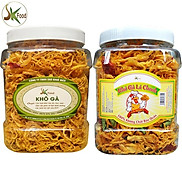 COMBO 1KG - KHÔ GÀ LÁ CHANH VÀ KHÔ GÀ BƠ TỎI HIỆU SK FOOD