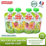 Trái Cây Xay Nhuyễn Nguyên Chất ANDROS Fruit Me Up - Hỗn Hợp 4 Vị 90g x 4