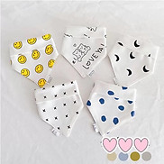 Set 5 khăn yếm tam giác yếm dãi 100% cotton cho bé Mẫu Thu Đông