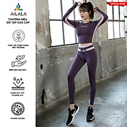 Bộ quần áo thể thao nữ AiLALA LUX85D, Đồ tập Yoga Gym Pilates, chất vải Hi