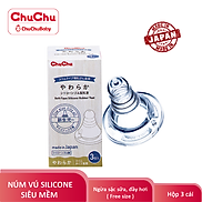 Núm ty silicone siêu mềm Chuchu Baby 3pc box type