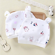 Combo 2 Mũ Che Thóp Cotton Mềm Cho Trẻ Sơ Sinh 0-6 Tháng - Họa Tiết Bé Gái