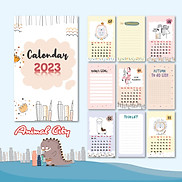 Lịch để bàn 2023 dễ thương - Có lịch Âm và Note - Tặng kèm stickers