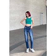 Quần Jeans Nữ Baggy WBAG006D ALE JEANS - Màu Đậm Destroy