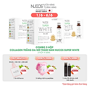 Combo 3 Hộp Collagen trắng da mờ thâm nám Nucos Super White 3x50mlx10chai