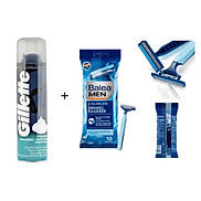 Bọt cạo râu Gillette Sensitive 300ml + Dao cạo râu Balea Men 10 cây