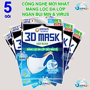 Combo 5 Gói Khẩu trang ngăn vi khuẩn Unicharm 3D Mask Virus Block High