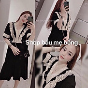 VÁY BẦU THỜI TRANG CHẤT COTTON BÈO REN