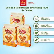 Combo 3 túi bánh gạo dinh dưỡng PLAY Let s play - Thanh gạo lứt ngũ cốc