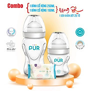 Combo 2 bình sữa Pur cổ rộng 150ml + 250ml