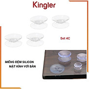 4 Miếng Đệm Silicon Kê Kính Mặt Bàn, Đệm Lót Giữ Kính và Mặt Bàn