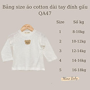 Áo phông dài tay đính gấu vải cotton xước mùa thu đông cho bé QA47 Mimo